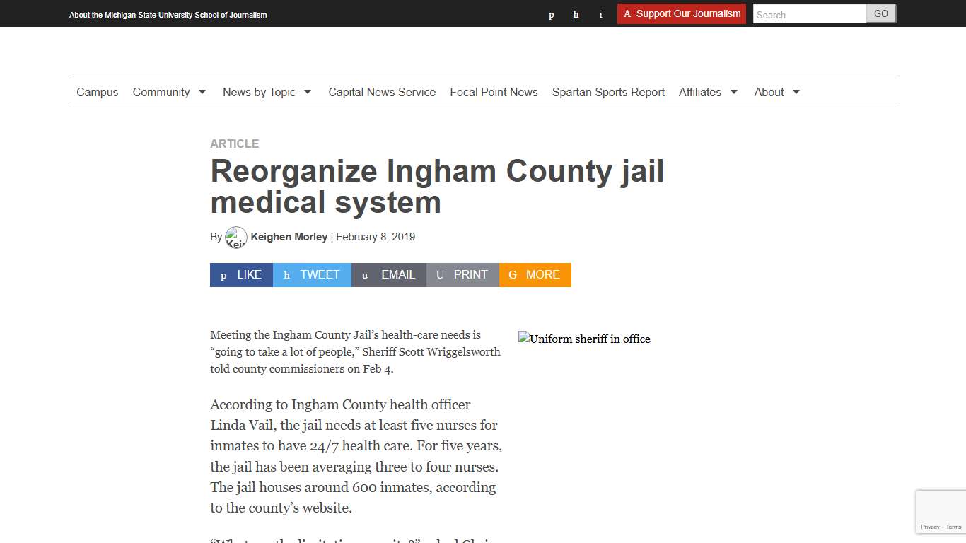 Reorganize Ingham County jail medical system - Spartan Newsroom